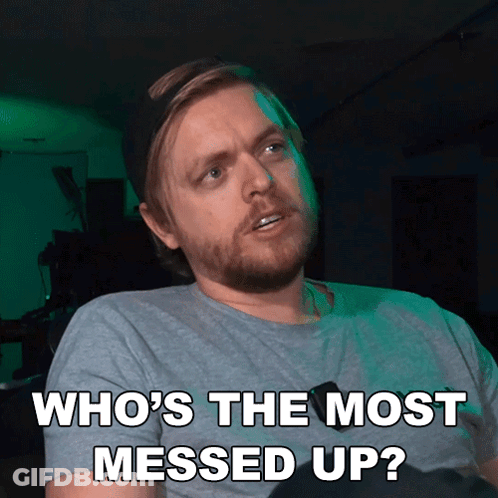 Bearded Man In Hat Says Who's Most Messed Up GIF