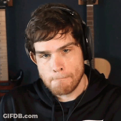 Bearded Man In Headphones And Black Hoodie GIF