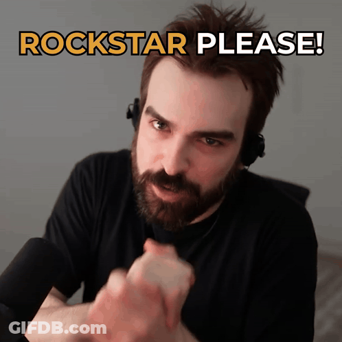 Bearded Man In Headphones Says Rockstar Please GIF