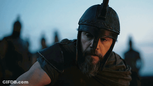 Bearded Man In Helmet And Armor GIF