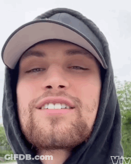 Bearded Man In Hoodie And Hat GIF