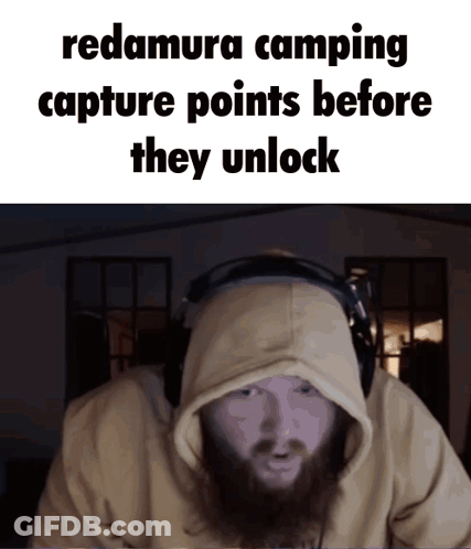 Bearded Man In Hoodie Saying Redamura Camping GIF