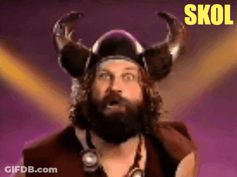 Bearded Man In Horned Helmet Skol GIF