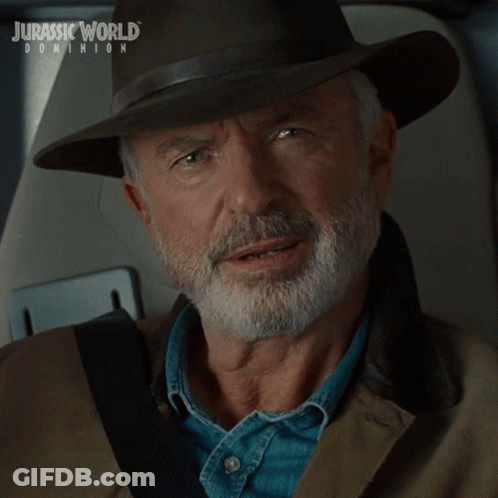 Bearded Man In Jurassic World Dominion Hat GIF