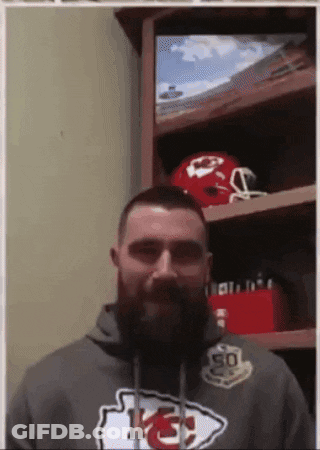 Bearded Man In KC Logo Sweatshirt GIF
