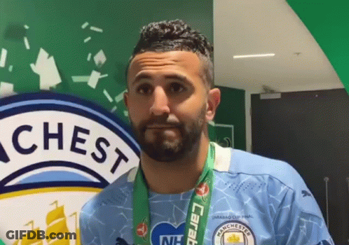Bearded Man In Manchester City Jersey GIF