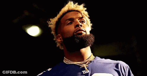 Bearded Man In New York Giants Shirt GIF