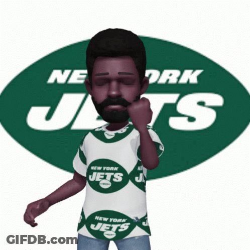 Bearded Man In New York Jets Jersey GIF