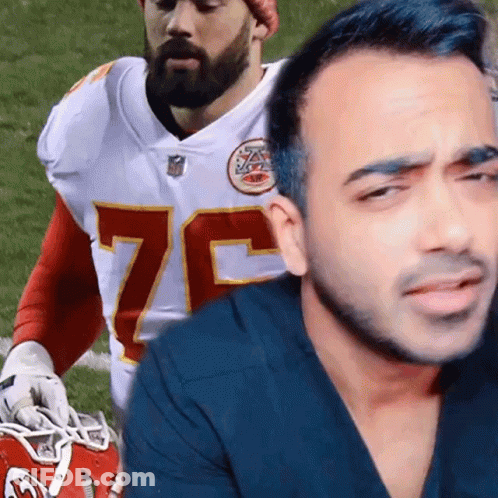 Bearded Man In Number 72 Jersey GIF