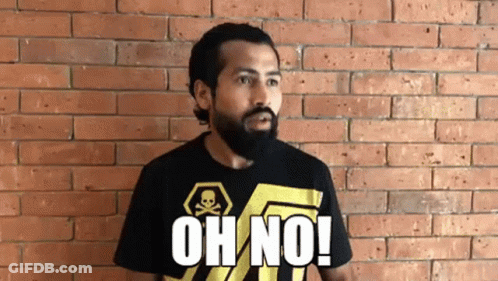 Bearded Man In Oh No T-Shirt GIF