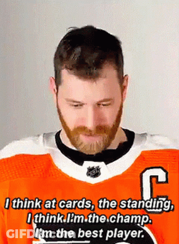 Bearded Man In Orange Jersey With R GIF