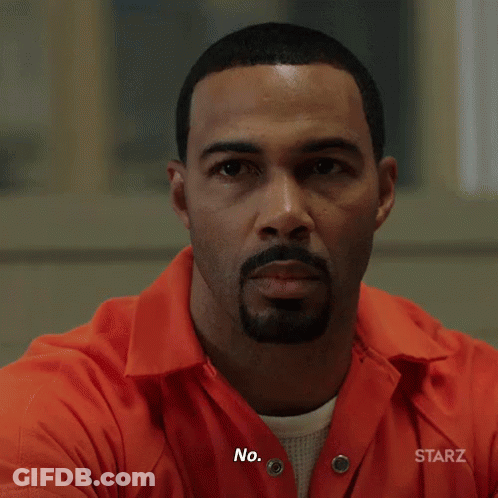 Bearded Man In Orange Prison Uniform Saying No GIF