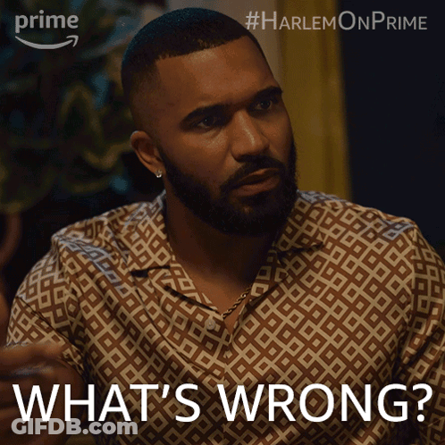 Bearded Man In Patterned Shirt Saying What's Wrong GIF