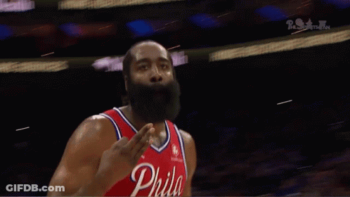 Bearded Man In Philadelphia Basketball Jersey GIF