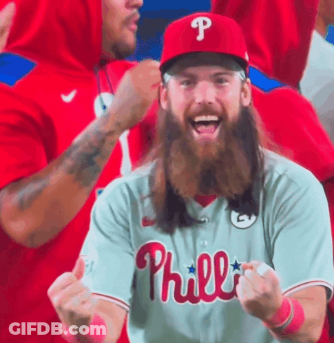 Bearded Man In Phillies Jersey GIF