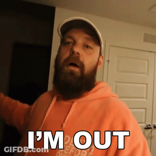 Bearded Man In Pink Hoodie Saying I'm Out GIF