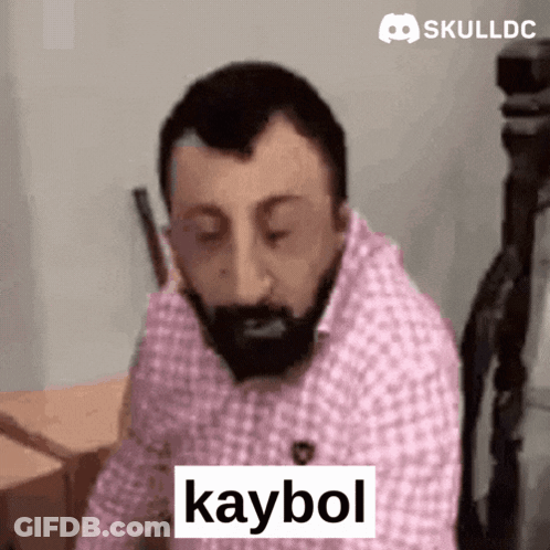 Bearded Man In Pink Plaid Shirt Saying Kaybol GIF
