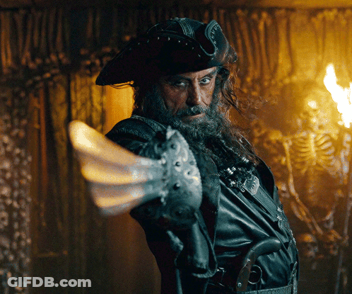 Bearded Man In Pirate Hat Pointing GIF