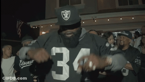 Bearded Man In Raiders Hat And Jersey 34 GIF