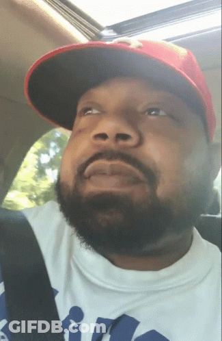 Bearded Man In Red Hat And White Shirt Saying I GIF