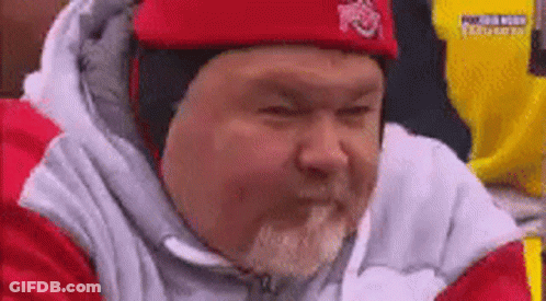 Bearded Man In Red Hat Making Funny Face GIF