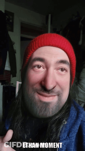 Bearded Man In Red Hat Saying Ethan Moment GIF