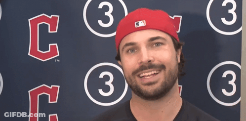 Bearded Man In Red Hat With Number 3 GIF