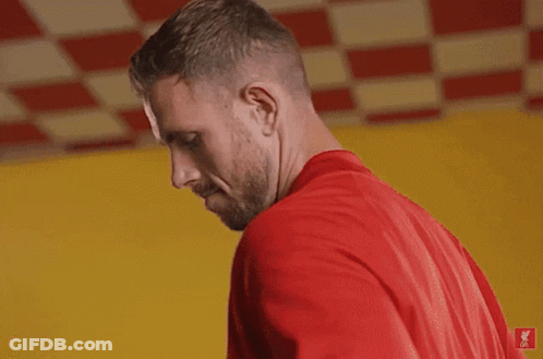 Bearded Man In Red Shirt Adjusting Collar GIF