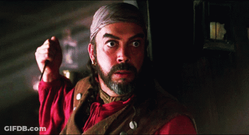 Bearded Man In Red Shirt And Brown Vest Laughing GIF