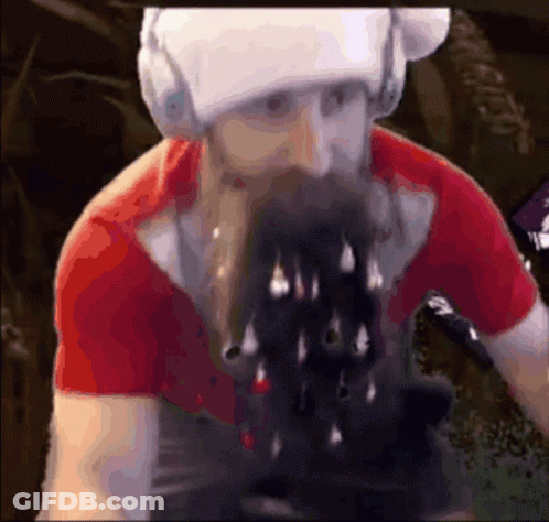 Bearded Man In Red Shirt And White Hat GIF