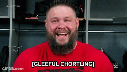 Bearded Man In Red Shirt Gleeful Chortling GIF