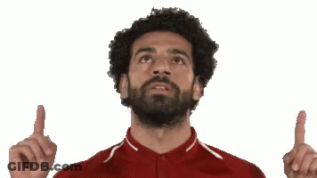 Bearded Man In Red Shirt Pointing Up GIF
