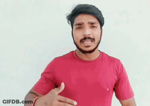 Bearded Man In Red T-Shirt Hand To Forehead GIF