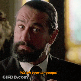 Bearded Man In Suit Says Watch Your Language GIF