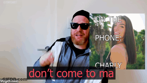 Bearded Man In Sunglasses And Black Hat Next To Charly GIF
