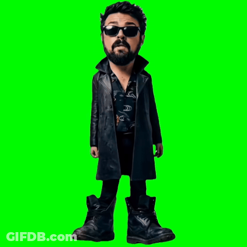 Bearded Man In Sunglasses And Black Jacket Dancing GIF