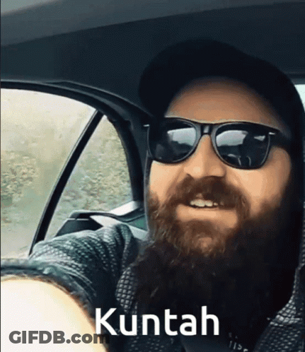 Bearded Man In Sunglasses And Hat Saying Kuntah GIF