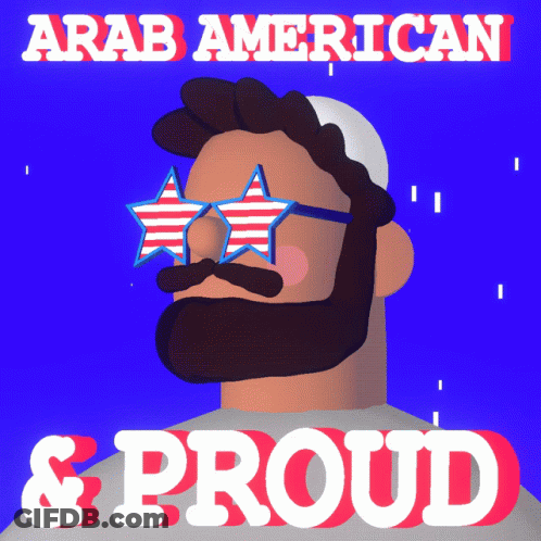 Bearded Man In Sunglasses Arab American & Proud GIF