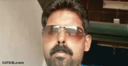 Bearded Man In Sunglasses Looking At Camera GIF