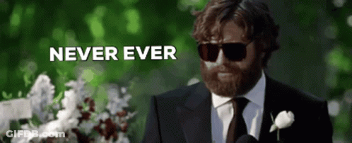 Bearded Man In Sunglasses Saying Never Ever GIF