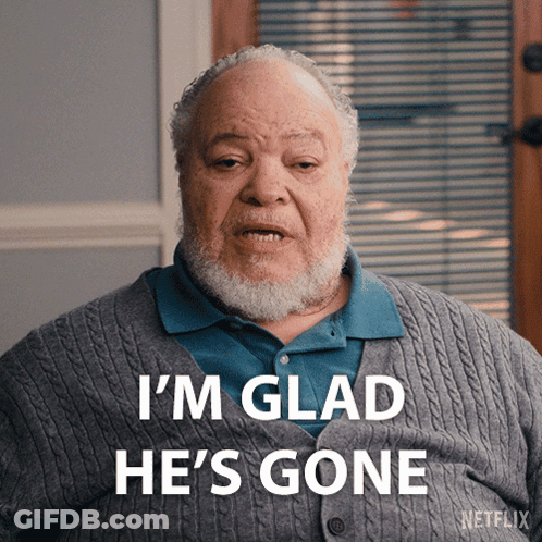 Bearded Man In Sweater I'm Glad He's Gone GIF