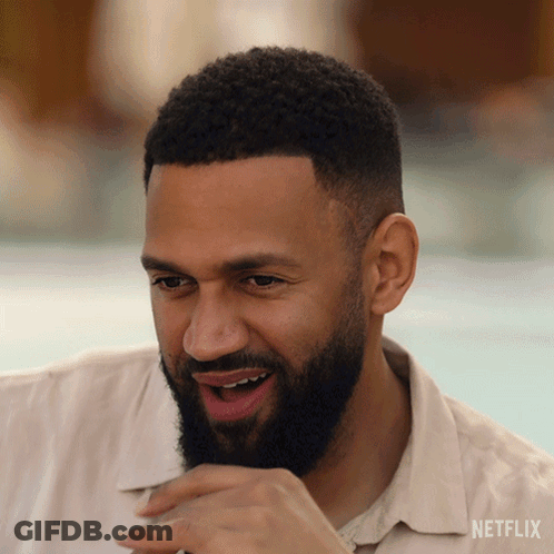 Bearded Man In Tan Netflix Shirt GIF