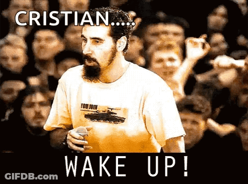 Bearded Man In Tank Shirt Saying Wake Up GIF