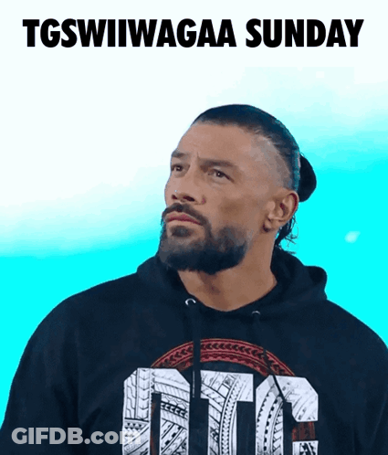 Bearded Man In TGSWIIWAGAA Sunday Shirt GIF