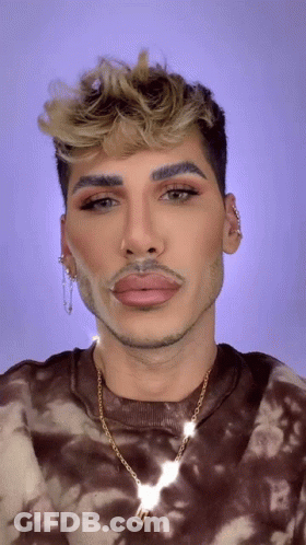 Bearded Man In Tie Dye Shirt And Gold Necklace GIF
