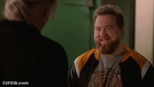 Bearded Man In Tiger T-Shirt Talking To Man GIF