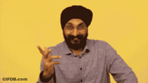 Bearded Man In Turban And Glasses Peace Sign GIF