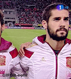 Bearded Man In White Adidas Jacket Next To Man GIF