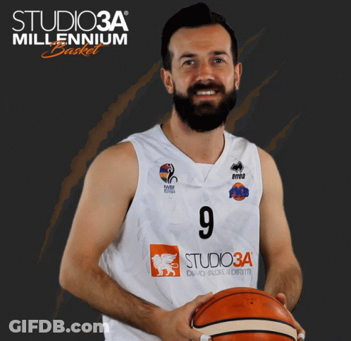 Bearded Man In White Jersey Number 9 GIF