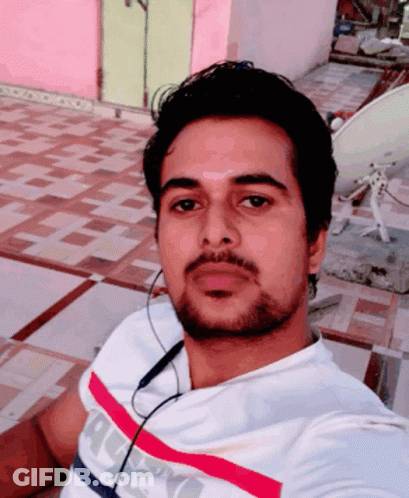 Bearded Man In White Reebok Shirt GIF